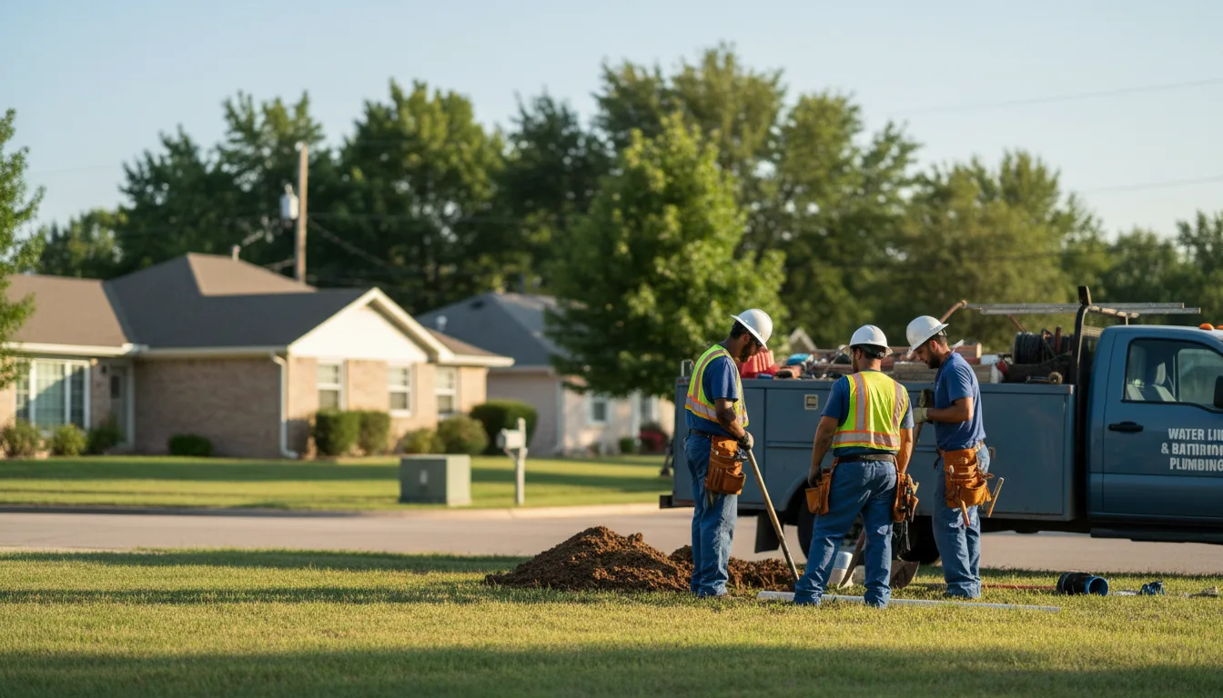 Residential water line and bathroom plumbing service in Brentwood, MD